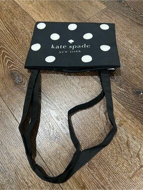 NWOT large kate spade black & white polka dot tote bag